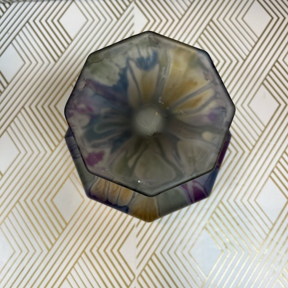 Vintage Rueven Art Nouveau Glass Hand Painted Compote Pedestal - Picture 6 of 11